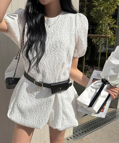 肌理感收腰顯瘦花苞連身裙