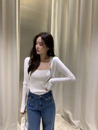 Minimalist Knit Camisole + Jacket Set