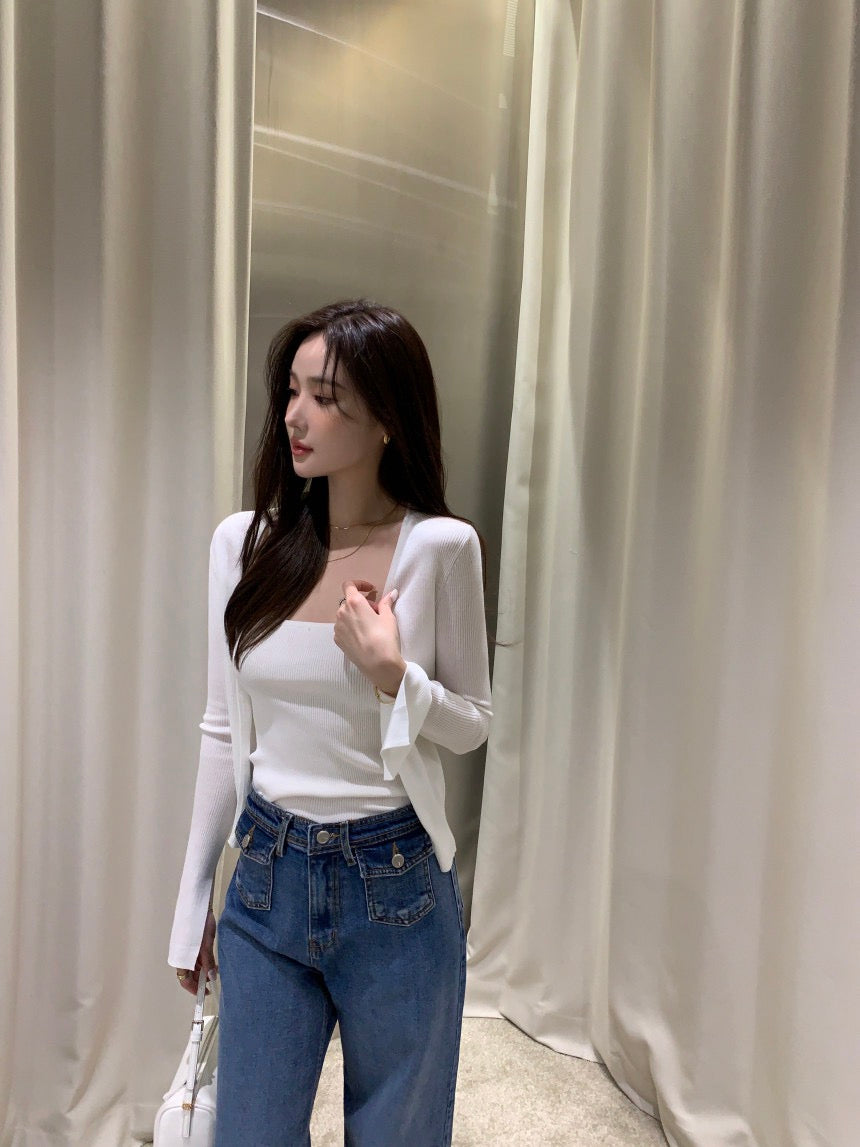 Minimalist Knit Camisole + Jacket Set