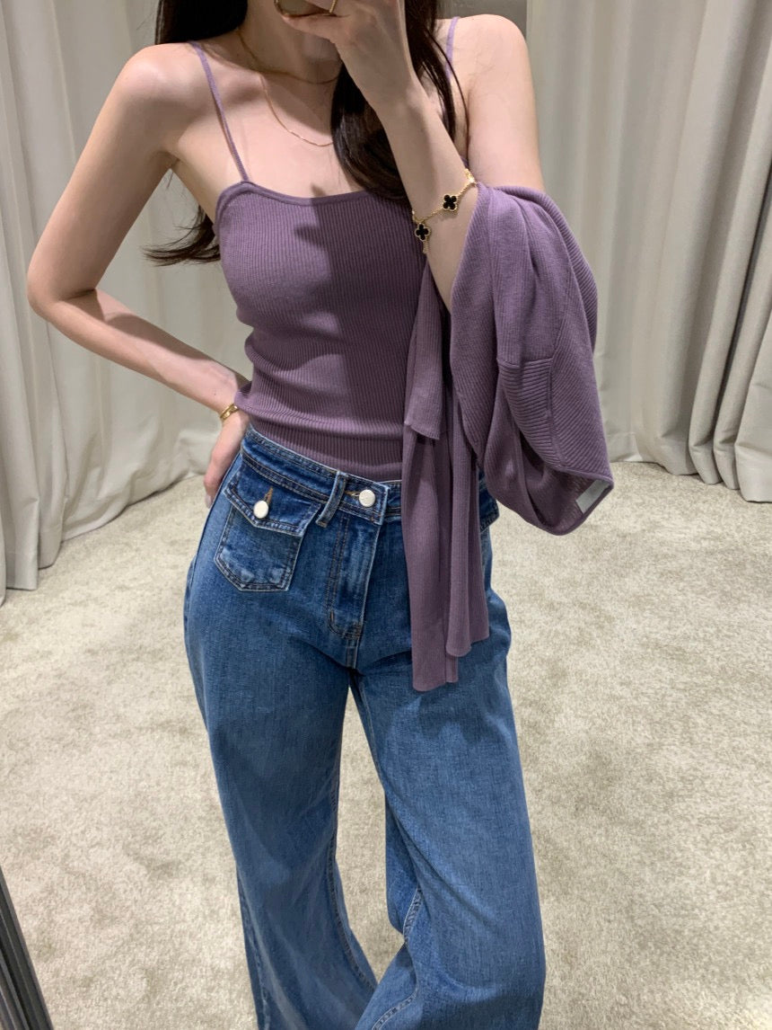 Minimalist Knit Camisole + Jacket Set