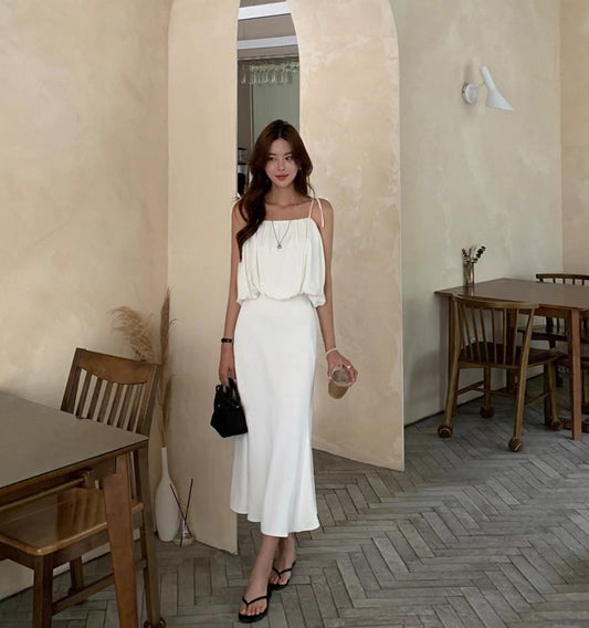 French-style Suspender + Mermaid Skirt Set