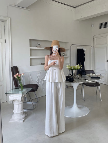 Minimalist Camisole + Casual Trousers Set