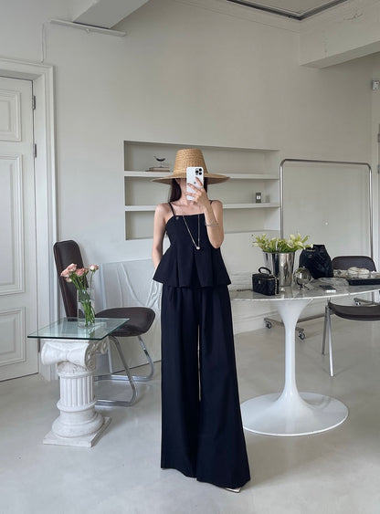 Minimalist Camisole + Casual Trousers Set