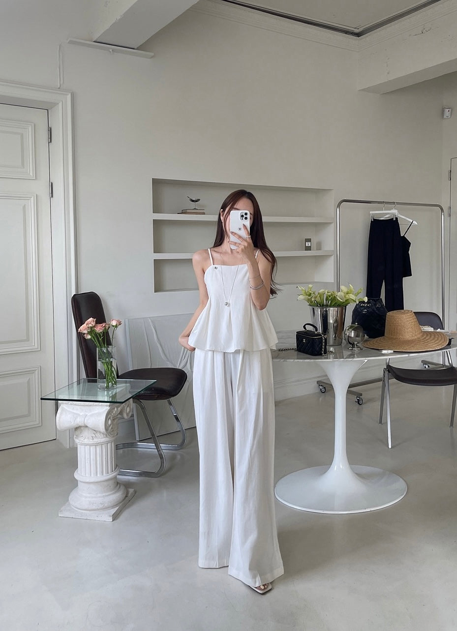 Minimalist Camisole + Casual Trousers Set