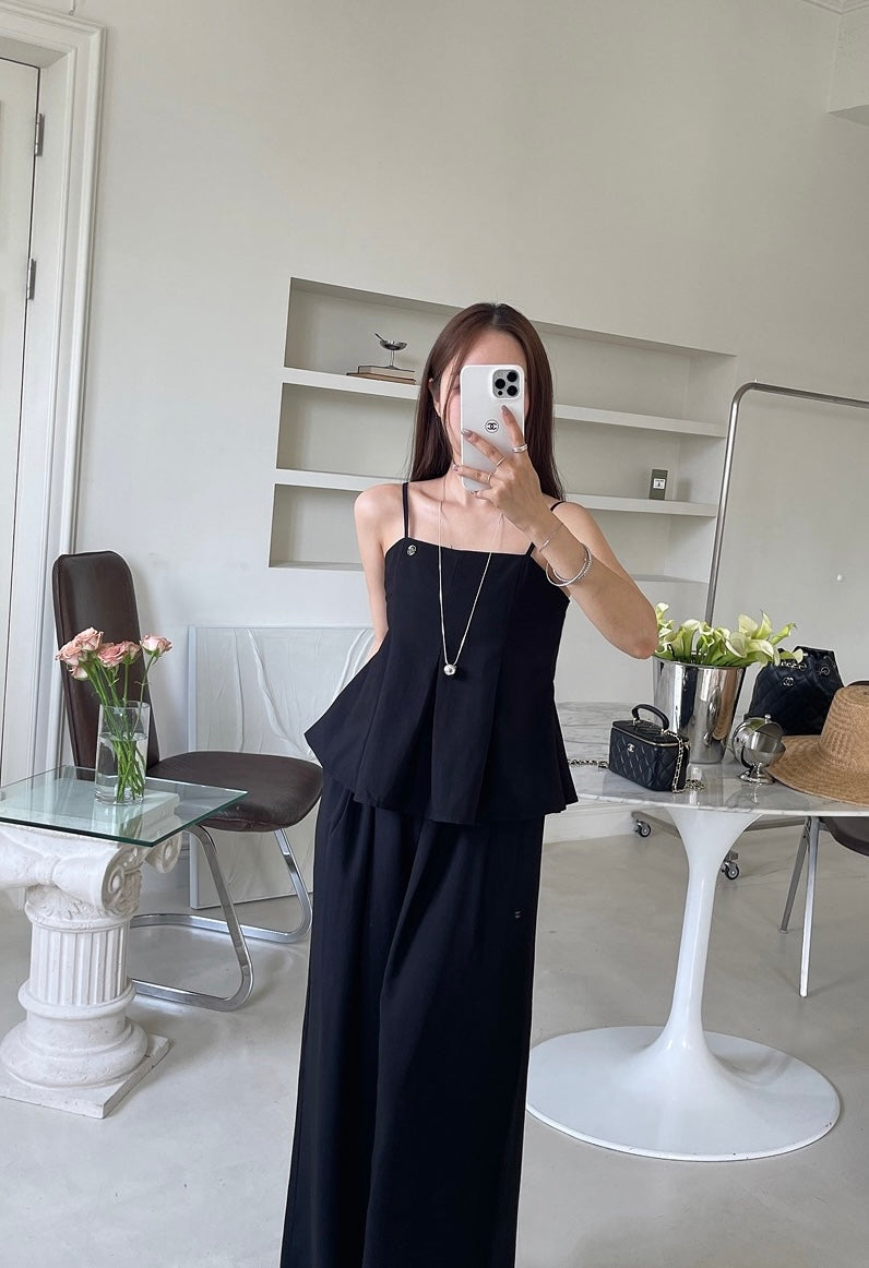 Minimalist Camisole + Casual Trousers Set