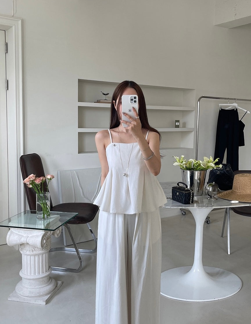 Minimalist Camisole + Casual Trousers Set