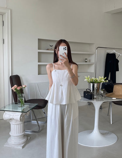 Minimalist Camisole + Casual Trousers Set