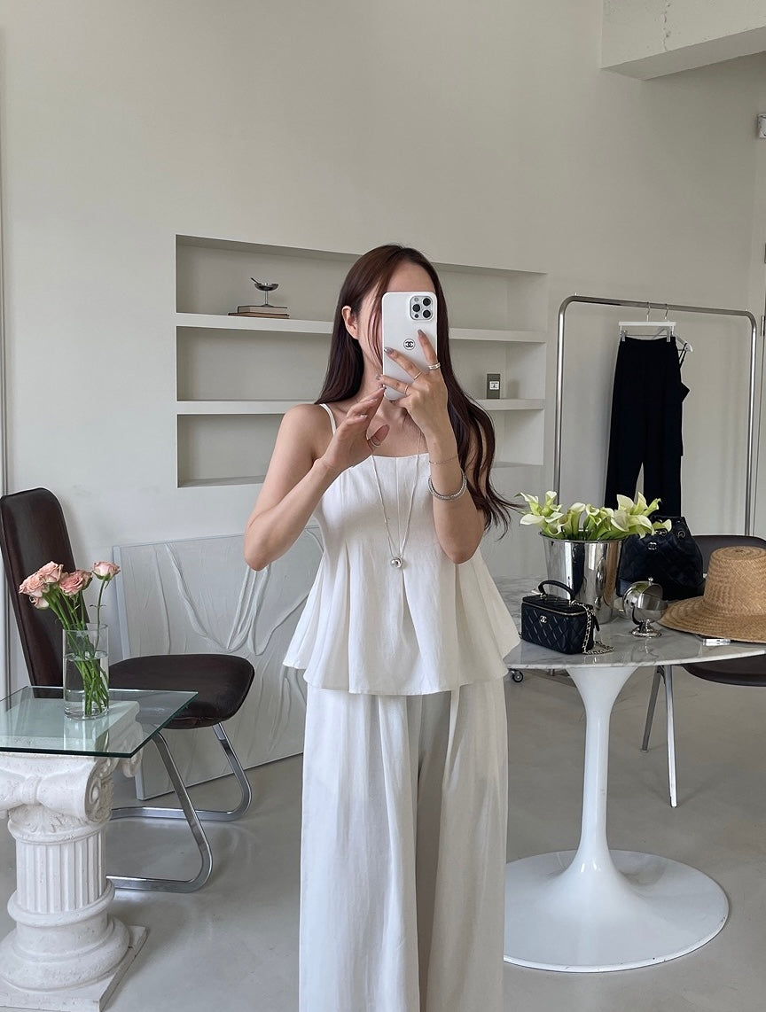 Minimalist Camisole + Casual Trousers Set