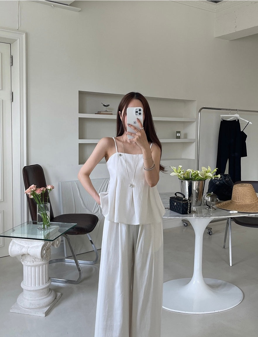 Minimalist Camisole + Casual Trousers Set