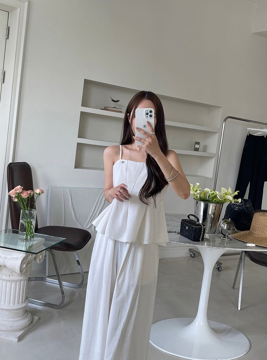 Minimalist Camisole + Casual Trousers Set