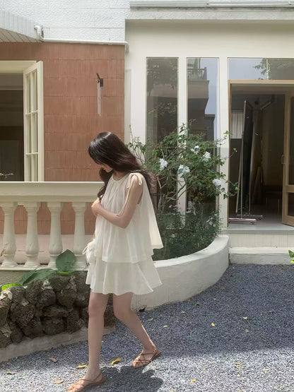 Cute Sleeveless Tank Top + High-Waisted Skirt Set