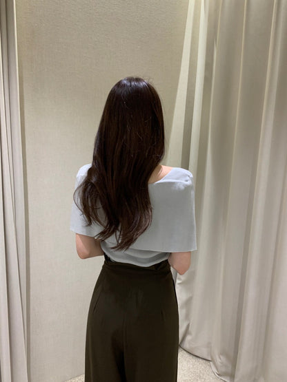 French-Style Chic Shawl Knit Top