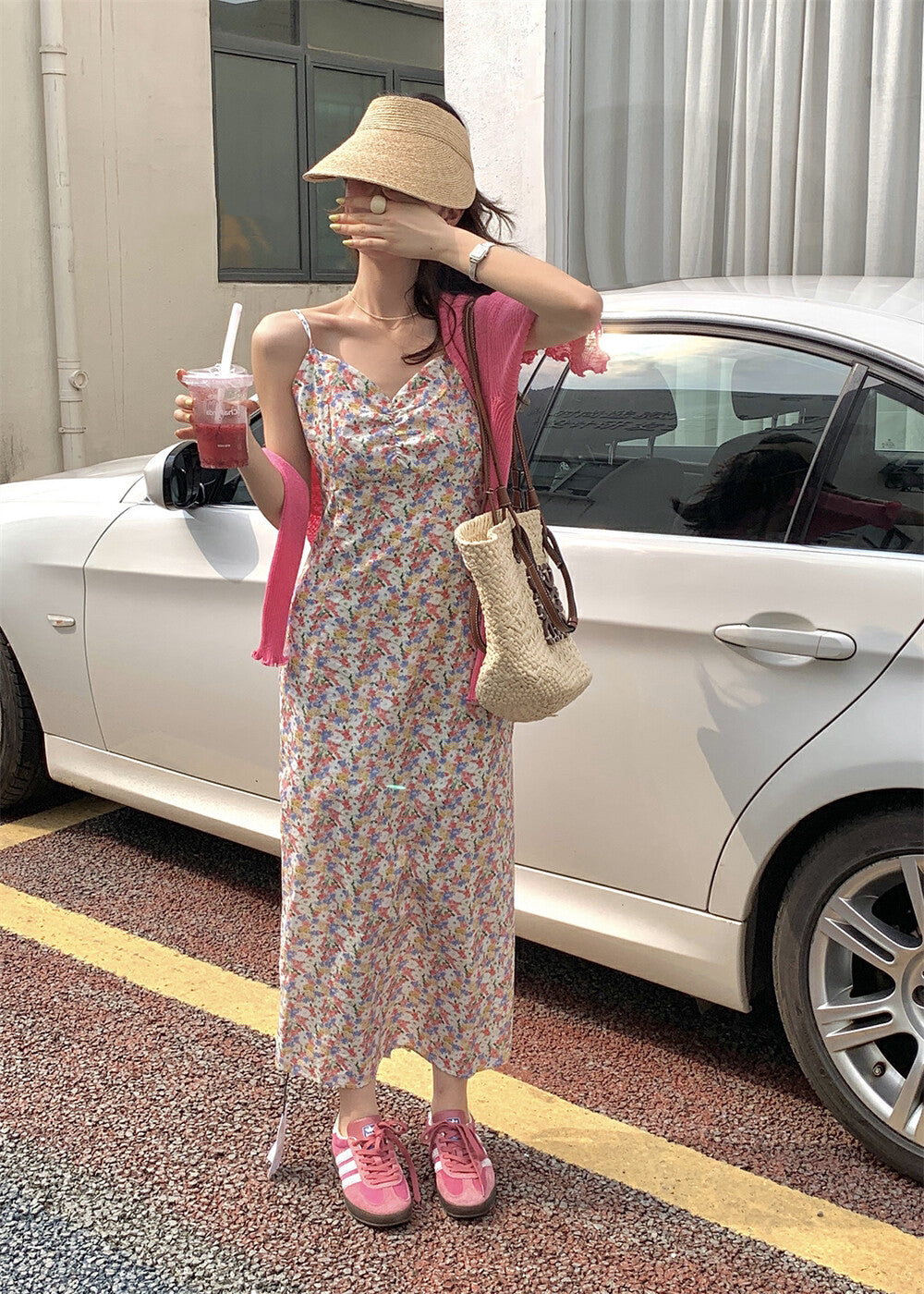 Atmospheric Romantic Floral Slip Dress