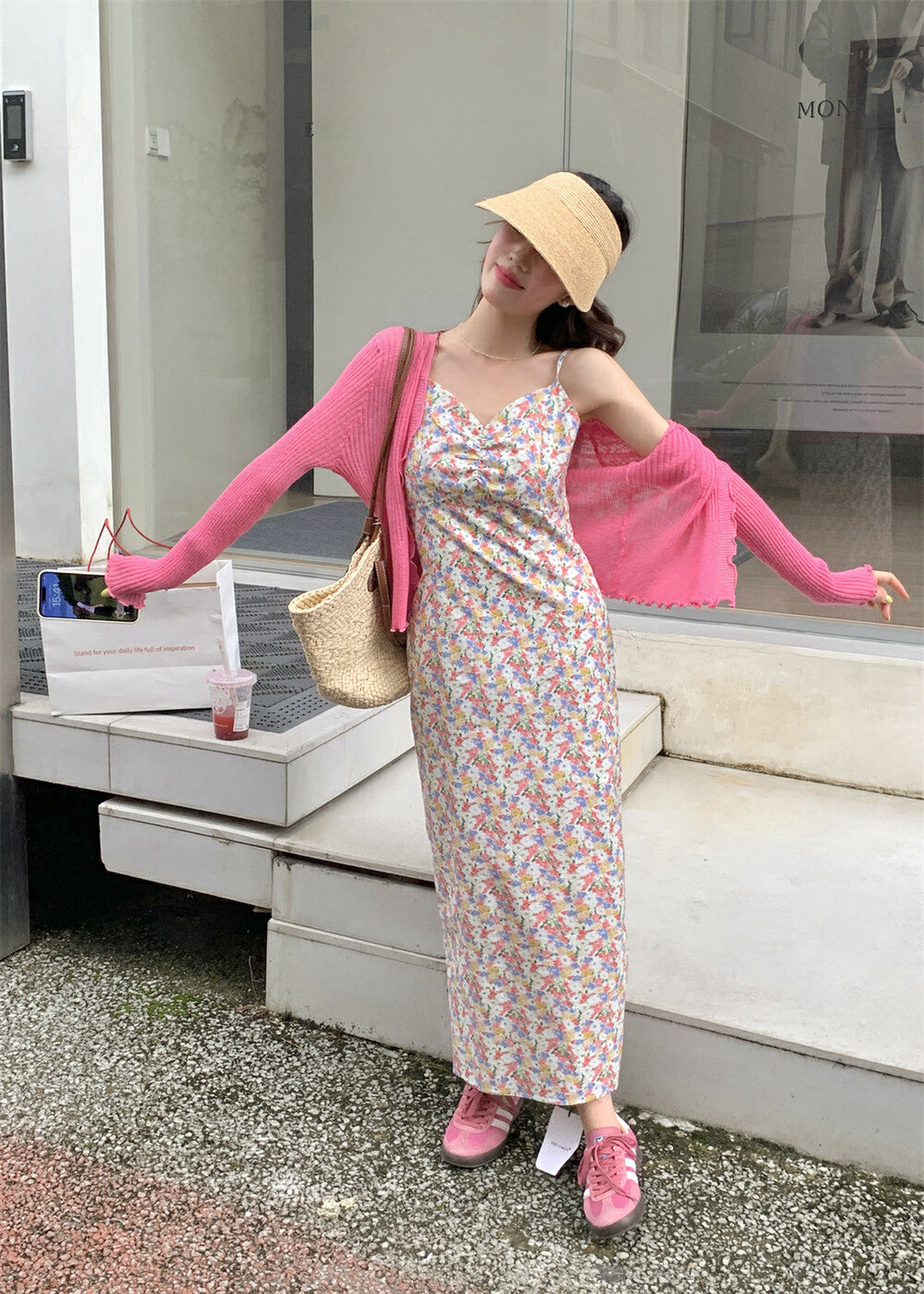 Atmospheric Romantic Floral Slip Dress