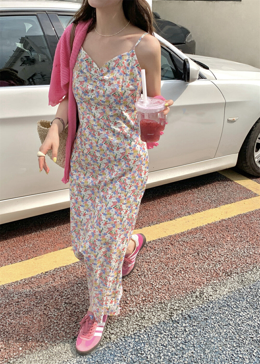 Atmospheric Romantic Floral Slip Dress