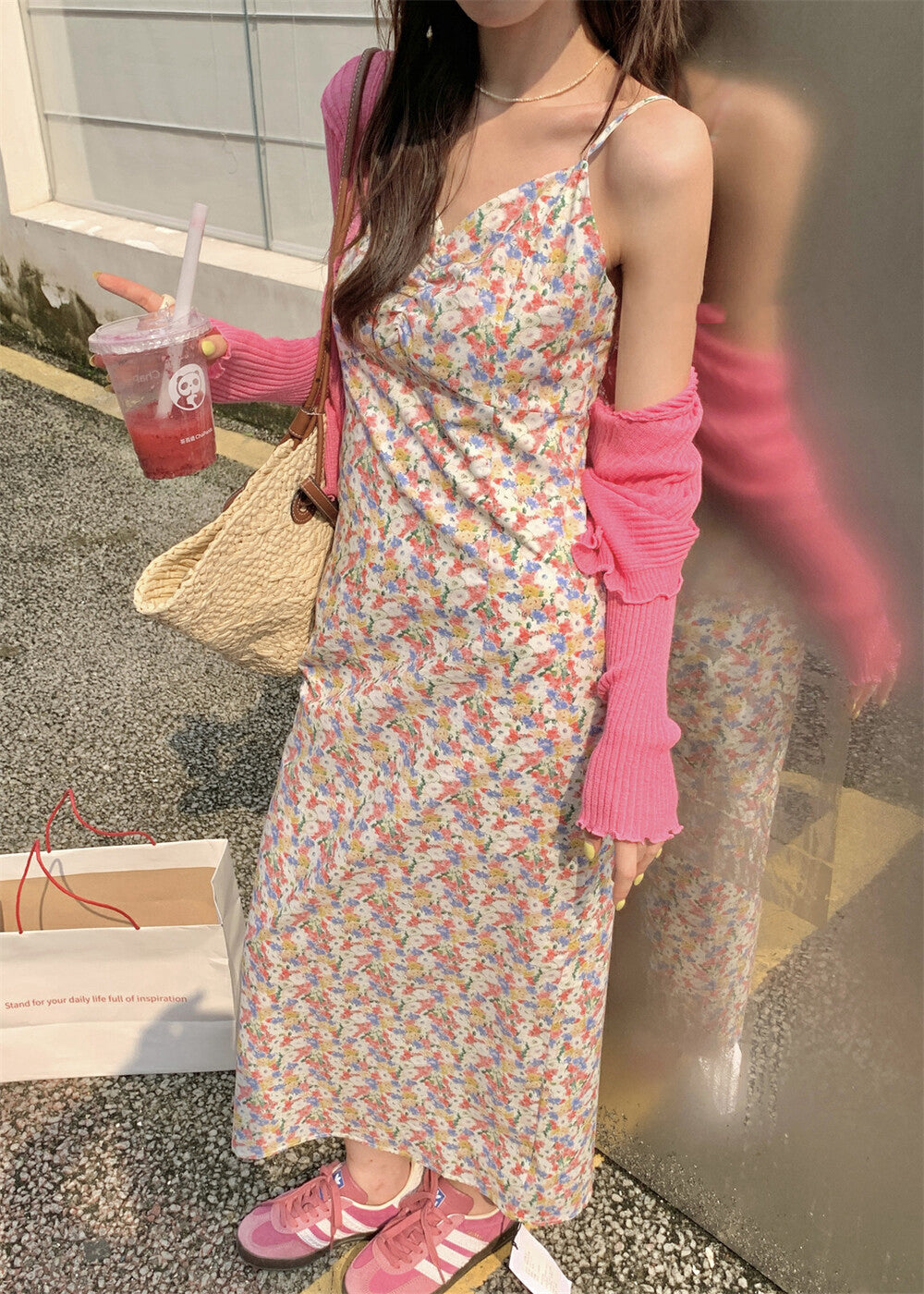 Atmospheric Romantic Floral Slip Dress