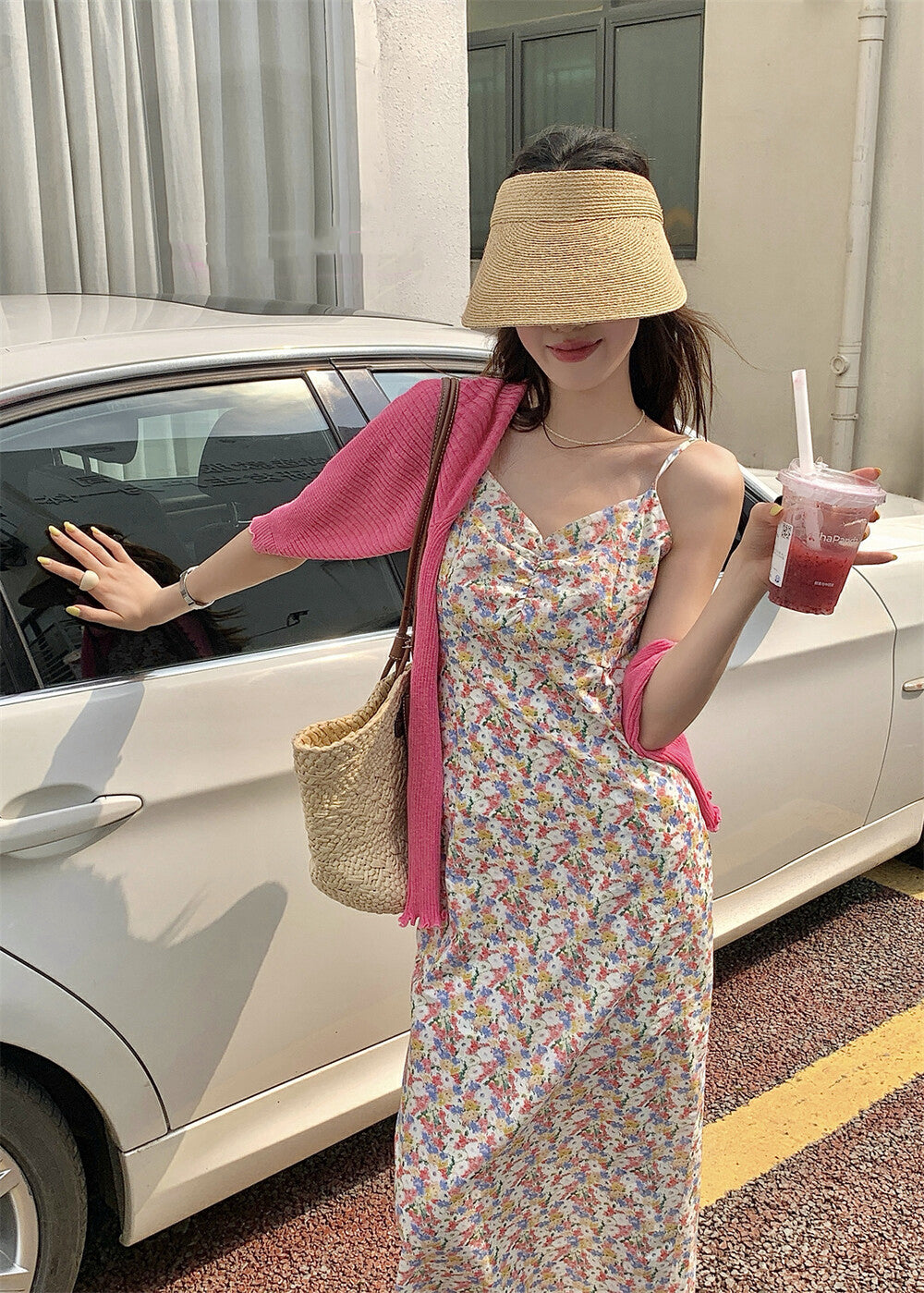 Atmospheric Romantic Floral Slip Dress