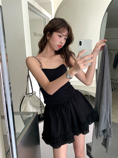 細肩帶連pad背心