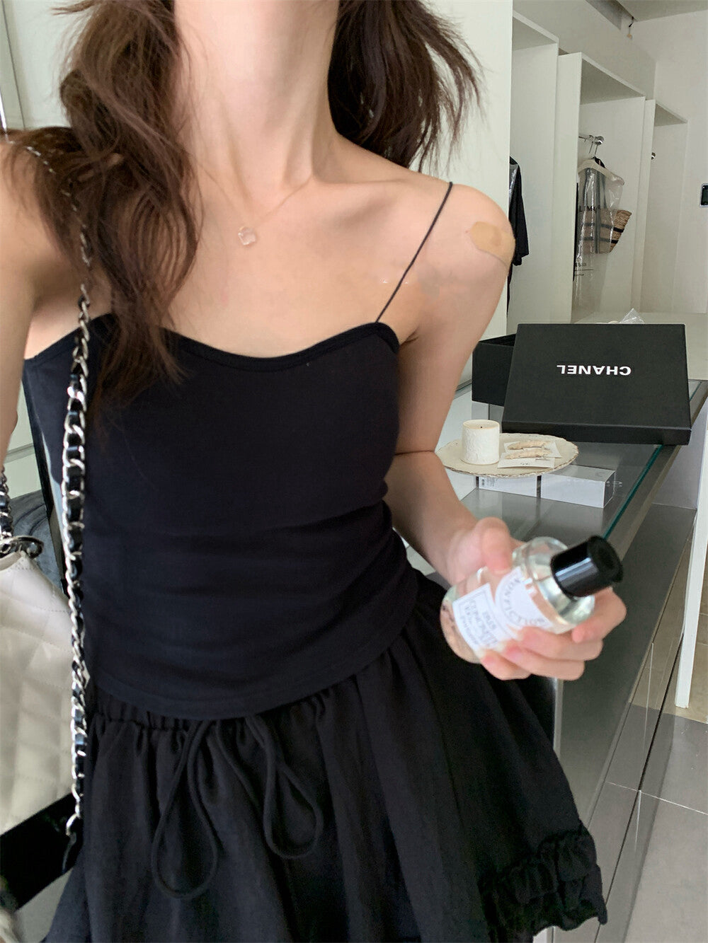 細肩帶連pad背心