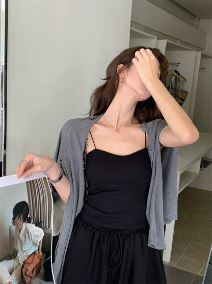 細肩帶連pad背心