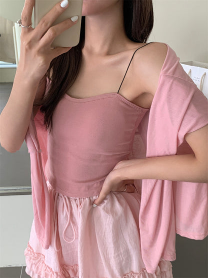 細肩帶連pad背心