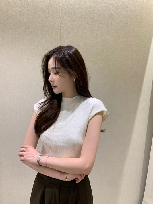 純色簡約針織短袖