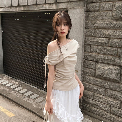 Off-the-shoulder Slimming Waist Top