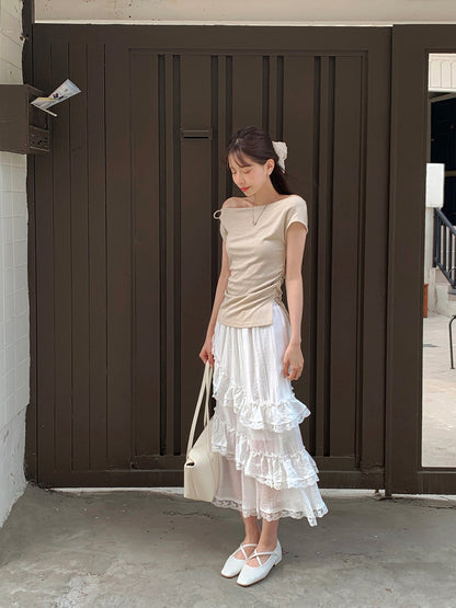 Off-the-shoulder Slimming Waist Top