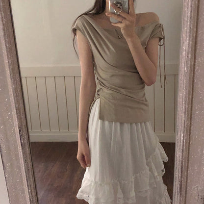 Off-the-shoulder Slimming Waist Top