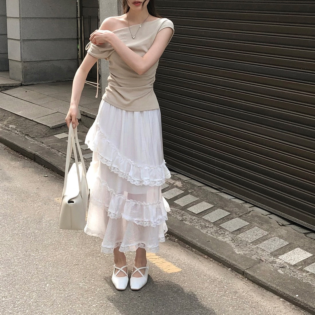 Off-the-shoulder Slimming Waist Top