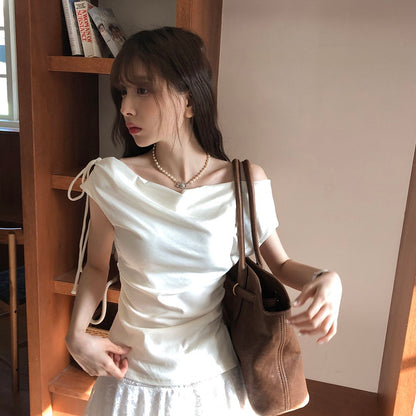 Off-the-shoulder Slimming Waist Top