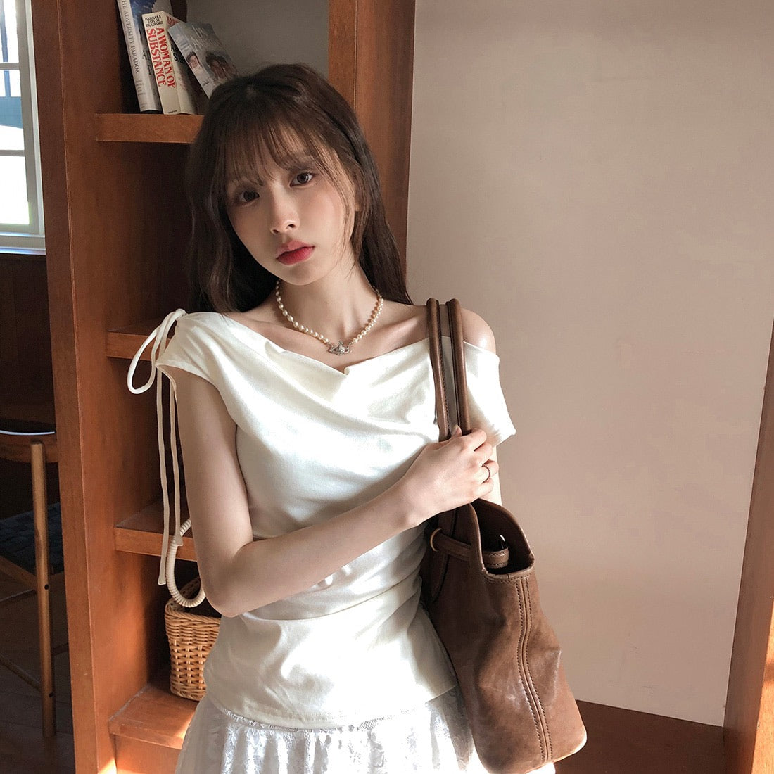 Off-the-shoulder Slimming Waist Top