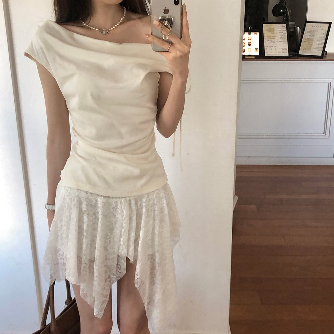 Off-the-shoulder Slimming Waist Top