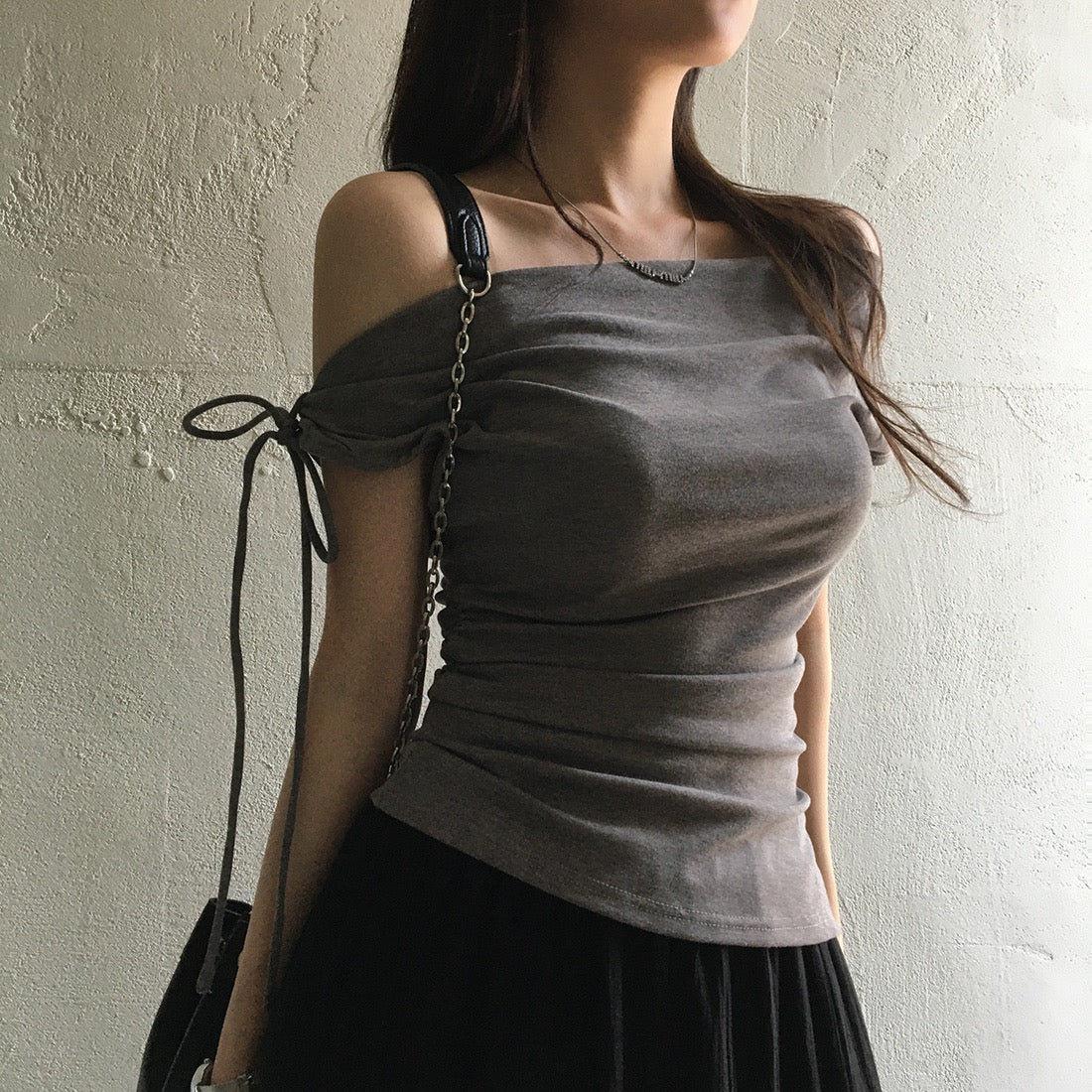 Off-the-shoulder Slimming Waist Top