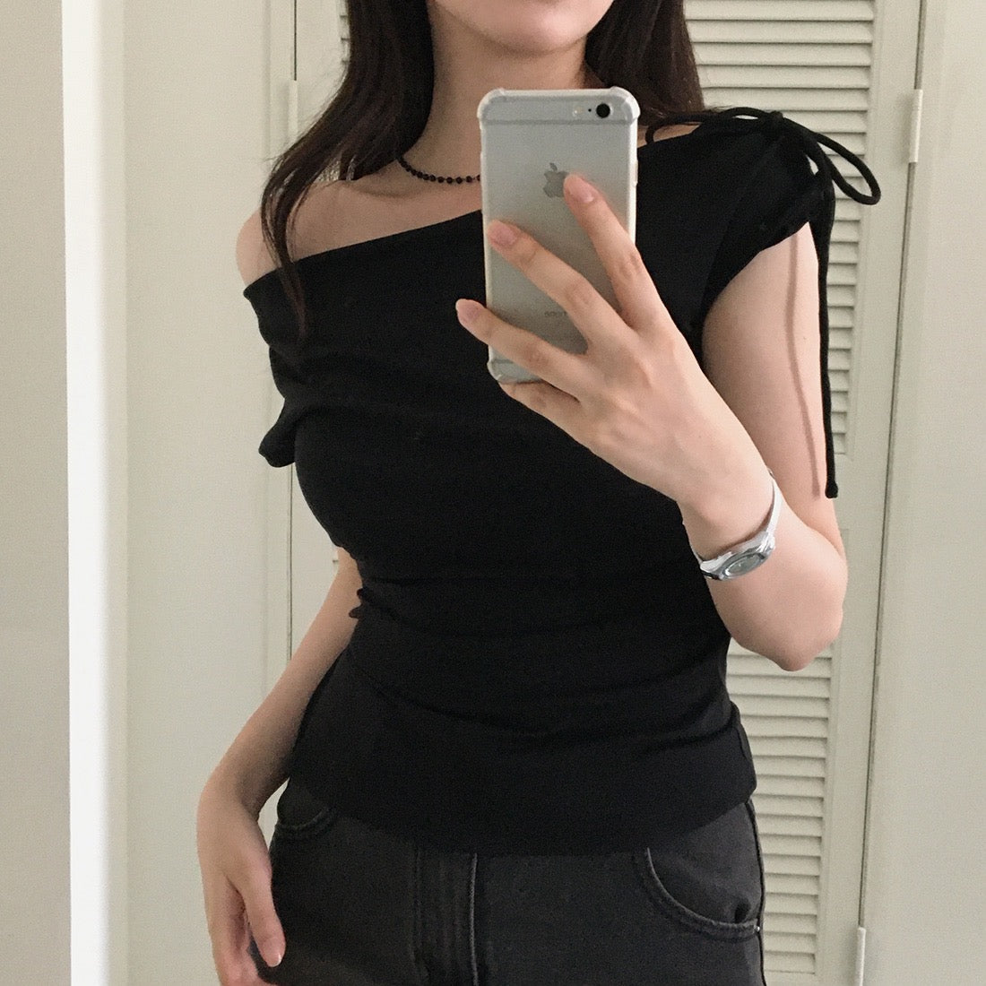 Off-the-shoulder Slimming Waist Top