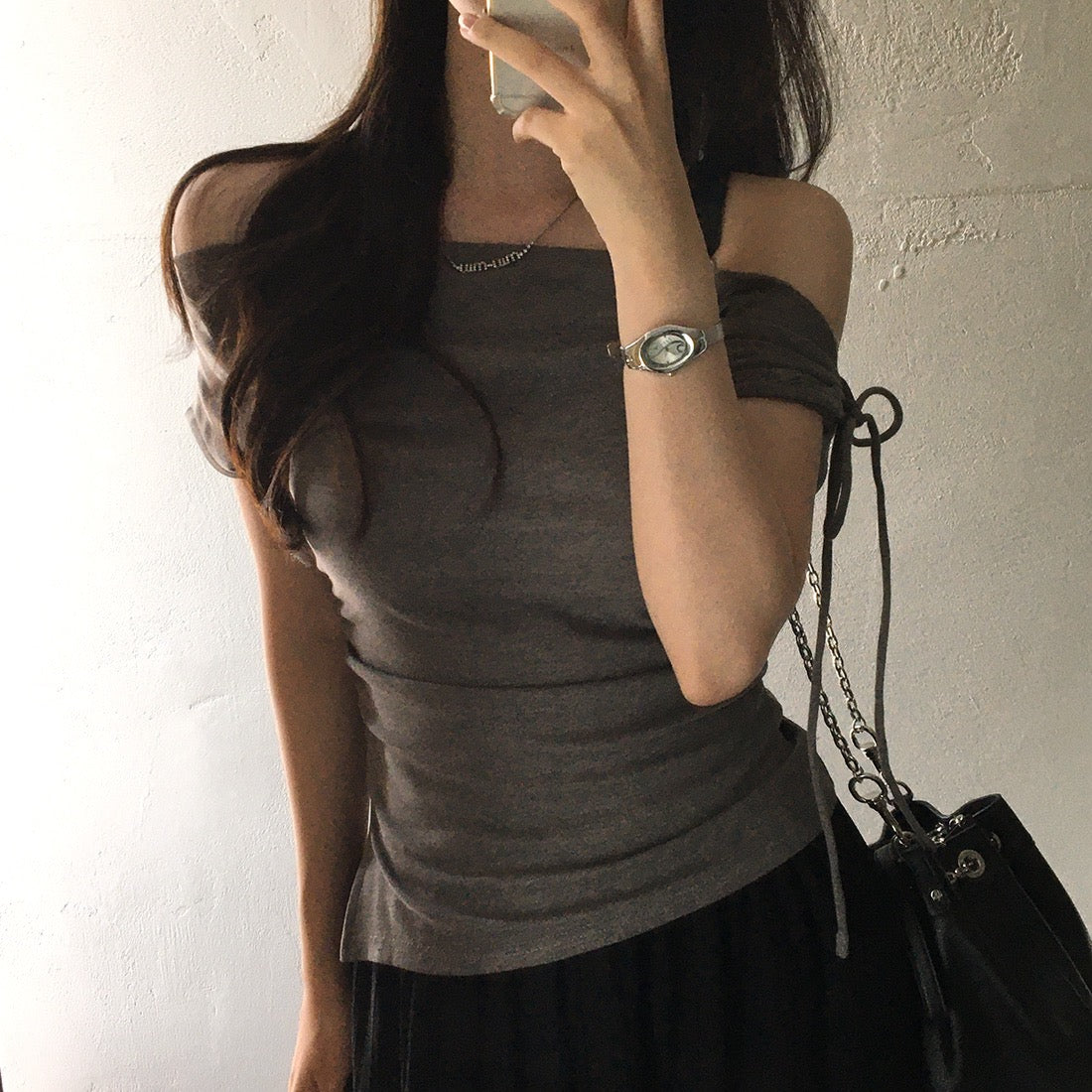 Off-the-shoulder Slimming Waist Top