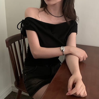 Off-the-shoulder Slimming Waist Top