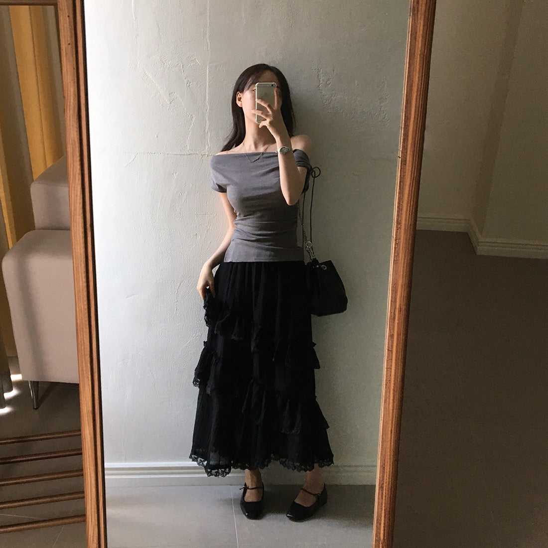 Off-the-shoulder Slimming Waist Top