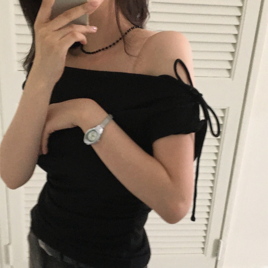 Off-the-shoulder Slimming Waist Top