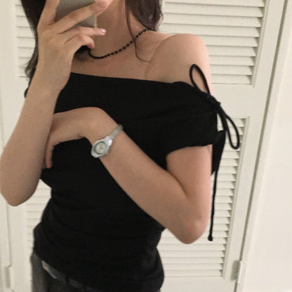 Off-the-shoulder Slimming Waist Top
