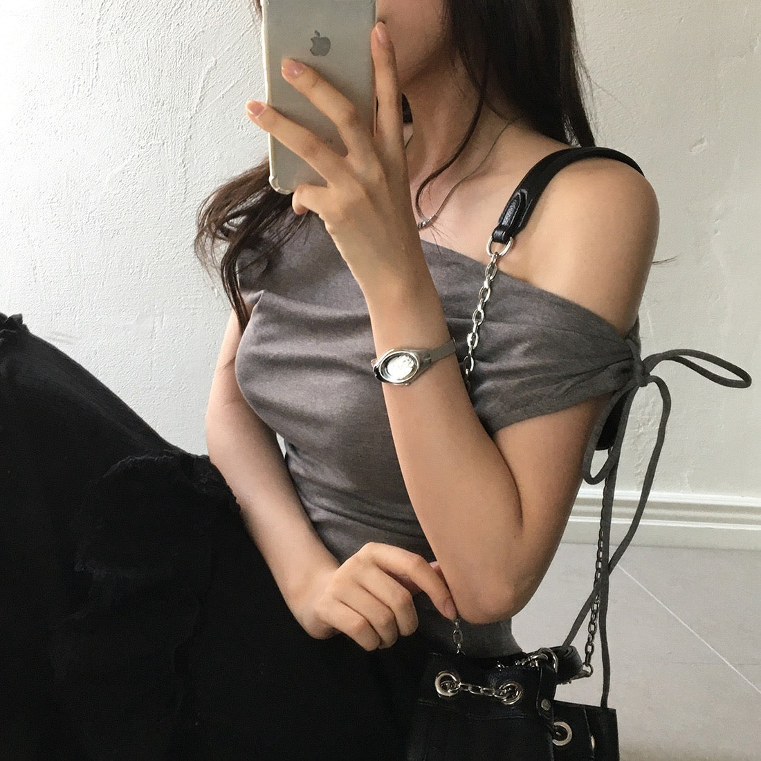 Off-the-shoulder Slimming Waist Top