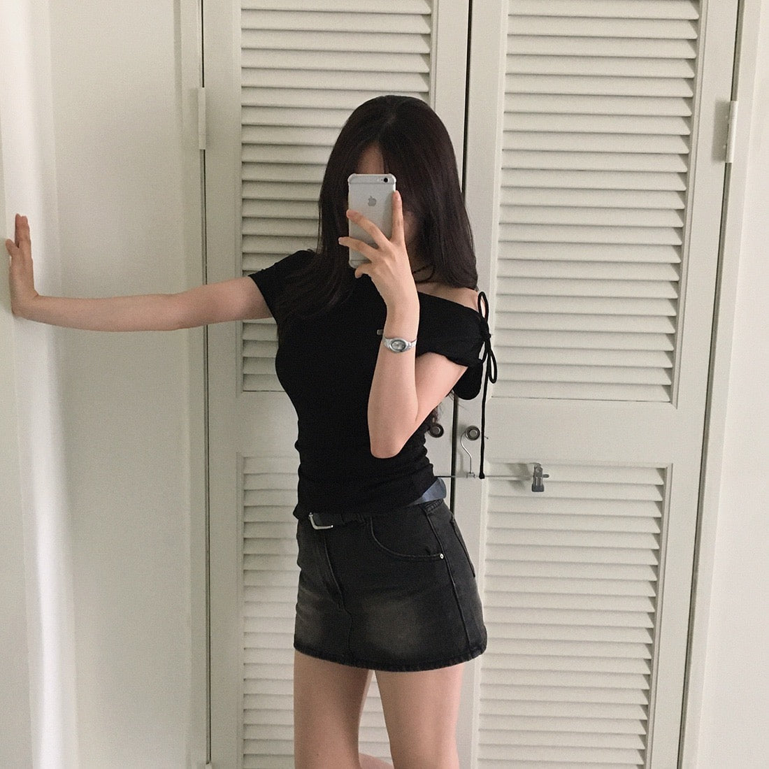 Off-the-shoulder Slimming Waist Top