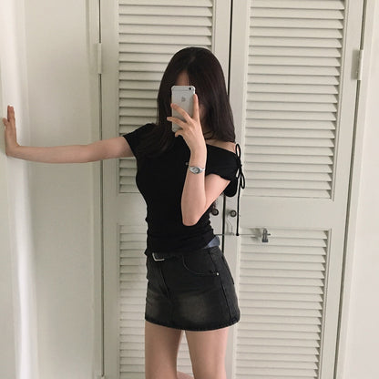 Off-the-shoulder Slimming Waist Top