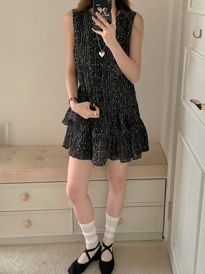 俏皮碎花背心連身裙