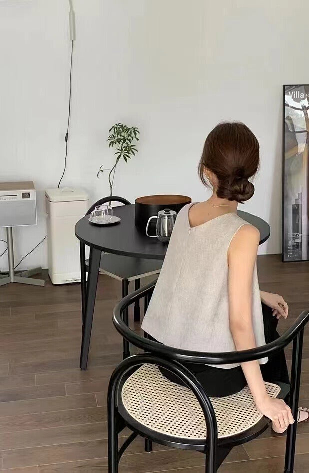 French Style V-Neck Loose Vest