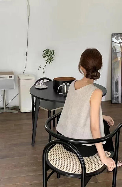 French Style V-Neck Loose Vest