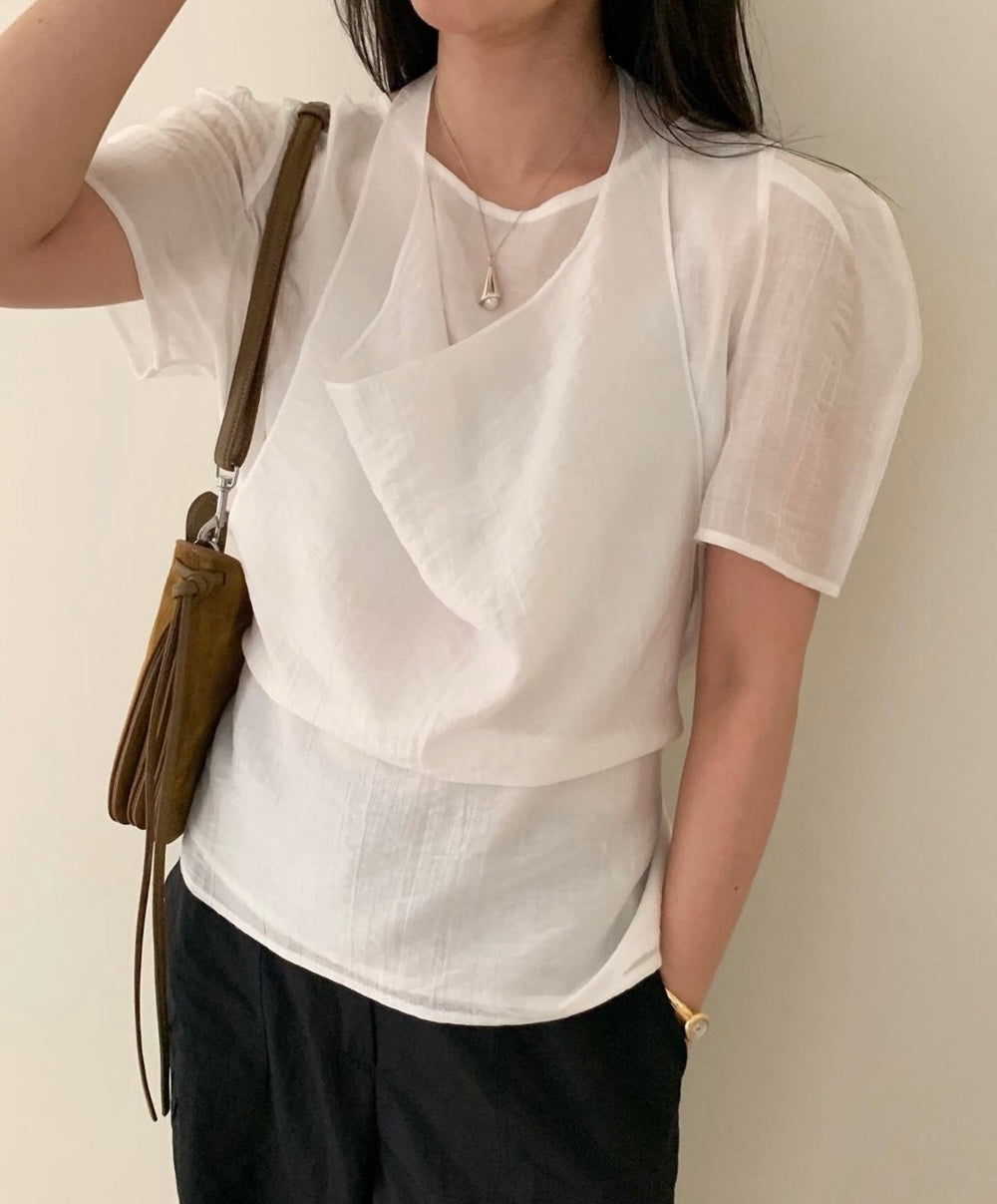 掛脖兩件套恤衫