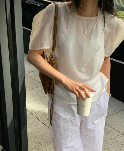 掛脖兩件套恤衫