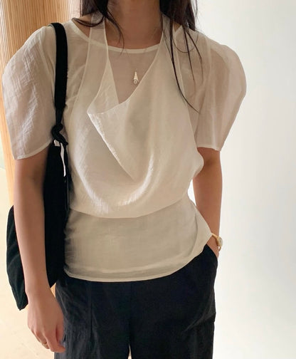 掛脖兩件套恤衫