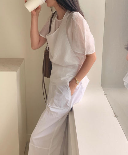 掛脖兩件套恤衫